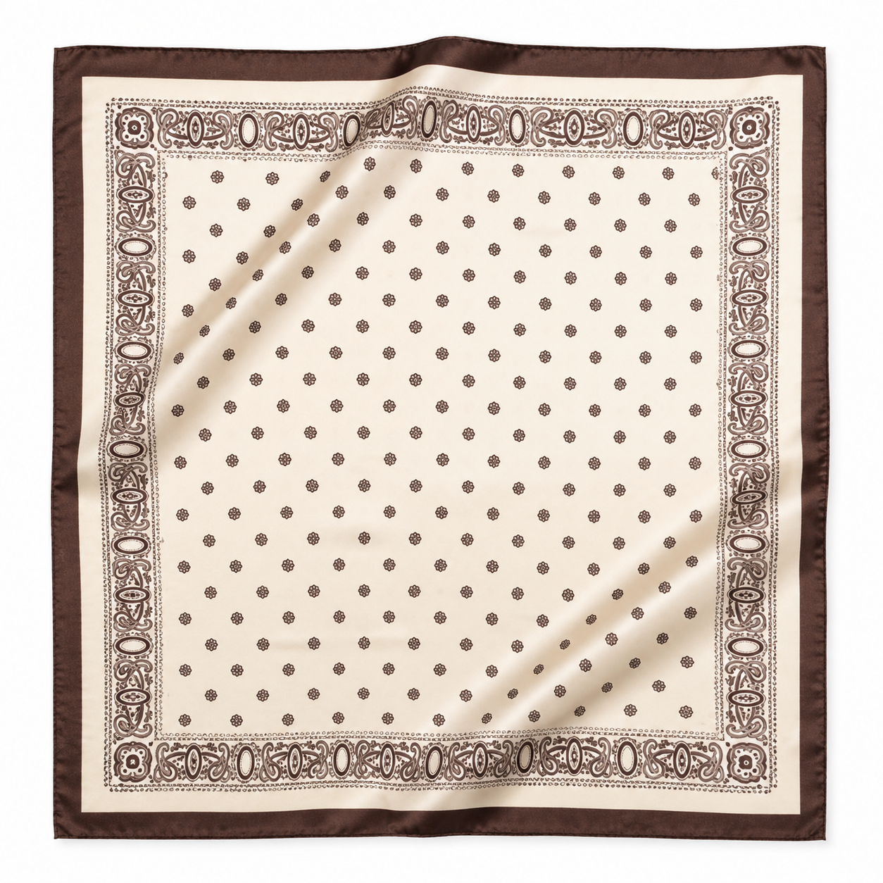 Brown Trim Polka Bandana
