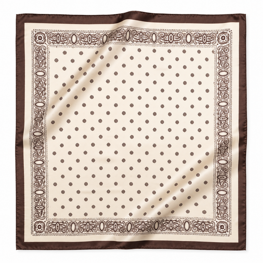 Brown Trim Polka Bandana